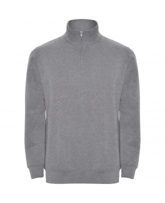Sweat-shirt homme demi zip ANETO gris chiné