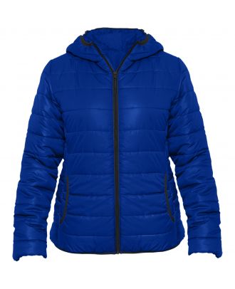 Veste femme matelassée à capuche GROENLANDIA WOMAN bleu électrique