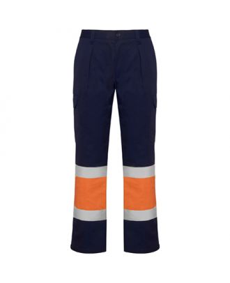 Pantalon haute visibilité multipoches d´hiver SOAN marine/orange fluo