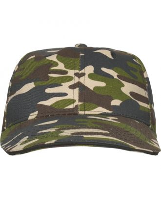 Casquette 6 panneaux PANEL camouflage forêt de face
