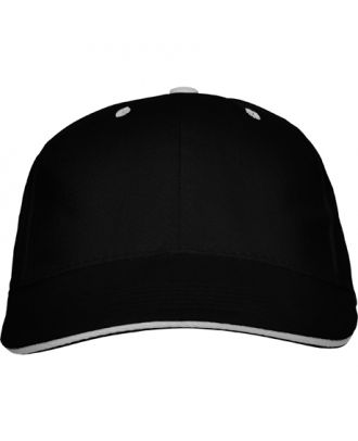 Casquette 6 panneaux PANEL noir de face