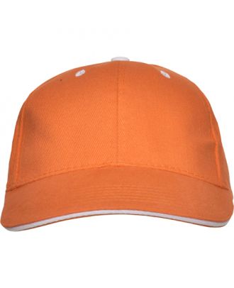 Casquette 6 panneaux PANEL orange de face