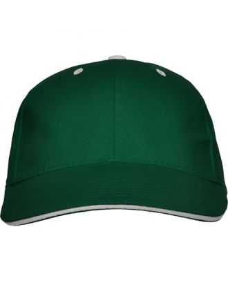 Casquette 6 panneaux PANEL vert bouteille de face