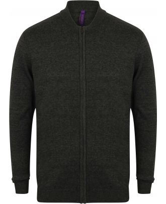 Cardigan Col Bomber H718 - Grey Marl