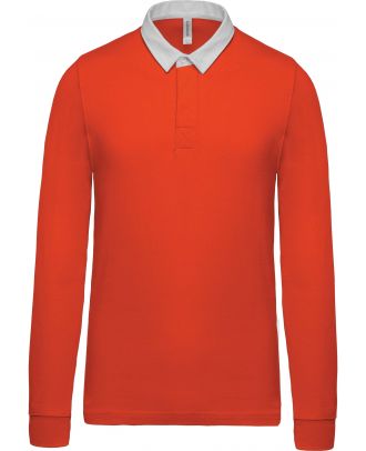 Polo rugby K213 - Orange / White