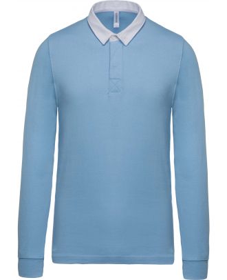 Polo rugby K213 - Sky Blue / White