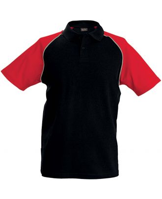 Polo enfant baseball K231 - Black / Red
