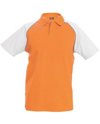 Polo enfant baseball K231 - Orange / White