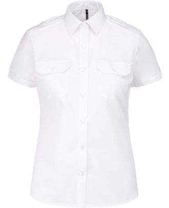 Chemise manches courtes femme pilote K504 - White