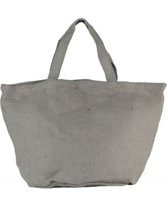 Cabas en toile de jute teint 100% naturel KI0227 - Cool Grey / Cool Grey - 36 x 59 x 29 cm de face