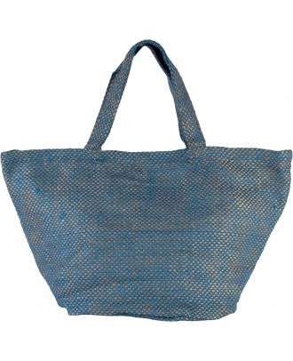 Cabas en toile de jute teint 100% naturel KI0227 - Natural / Ink Blue - 36 x 59 x 29 cm de face