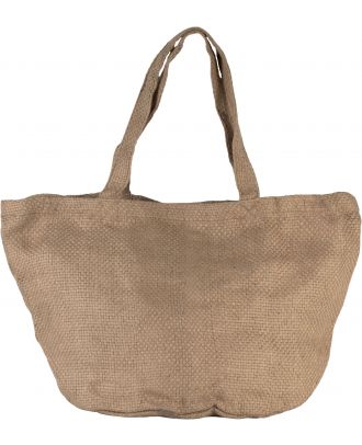 Cabas en toile de jute teint 100% naturel KI0227 - Natural / Natural - 36 x 59 x 29 cm