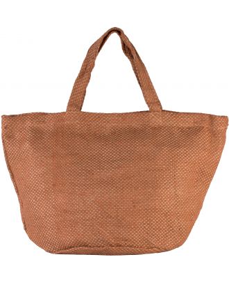 Cabas en toile de jute teint 100% naturel KI0227 - Natural / Saffron - 36 x 59 x 29 cm