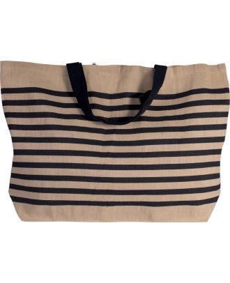 Grand sac fourre tout en juco KI0228 - Natural / Navy