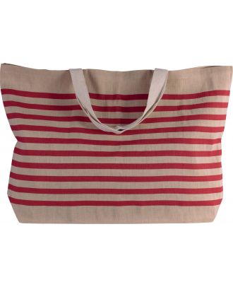 Grand sac fourre tout en juco KI0228 - Natural / Red