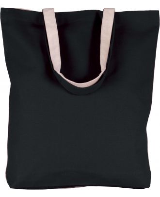 Sac cabas bicolore en coton KI0230 - Black / Natural