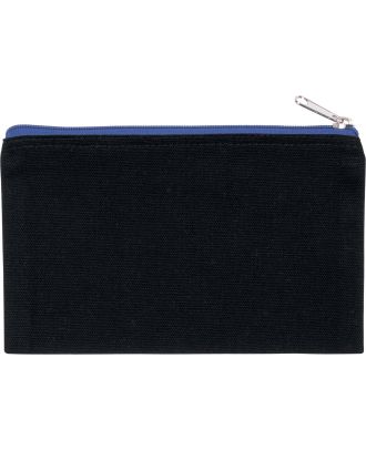 Pochette en coton canvas personnalisable KI0720 - Black / Royal Blue