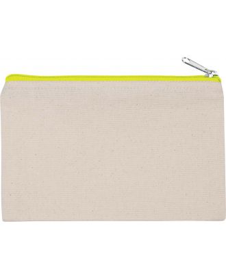 Pochette en coton canvas personnalisable KI0720 - Natural / Fluorescent Yellow
