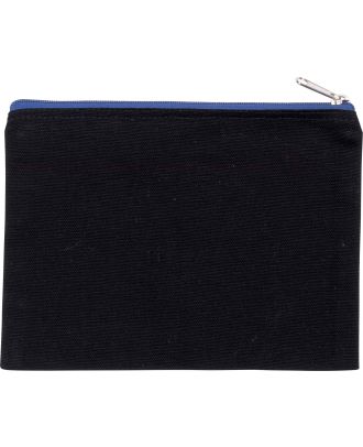 Pochette en coton canvas personnalisable KI0721 - Black / Royal Blue