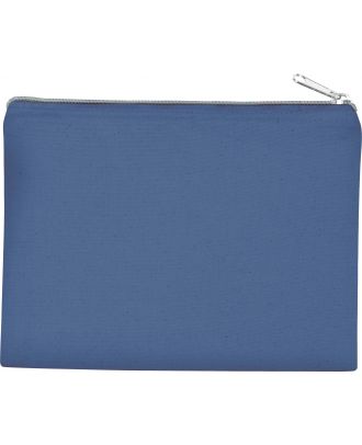 Pochette en coton canvas personnalisable KI0721 - Dusty Blue / Silver