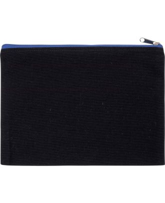 Pochette en coton canvas personnalisable KI0722 - Black / Royal Blue