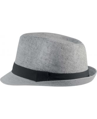 Chapeau en fibre végétale KP608 - Light Grey / Black