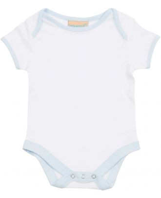 Body contrasté manches courtes LW051 - White / Pale Blue