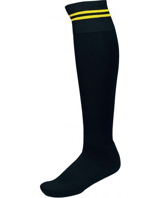 Chaussettes de sport rayées PA015 - Black / Sporty Yellow