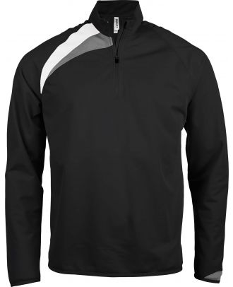 Sweat-shirt d'entraînement 1/4 zip unisexe PA328 - Black / White / Storm Grey