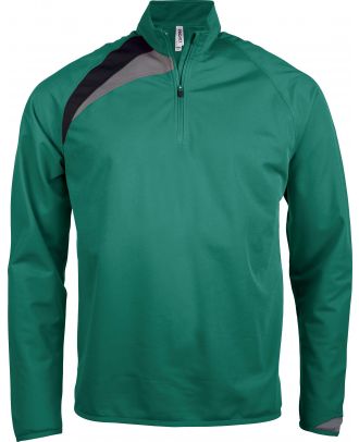 Sweat-shirt d'entraînement 1/4 zip unisexe PA328 - Dark Green / Black / Storm Grey