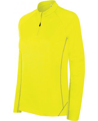 Sweat-shirt femme running 1/4 zip PA336 - Fluorescent Yellow