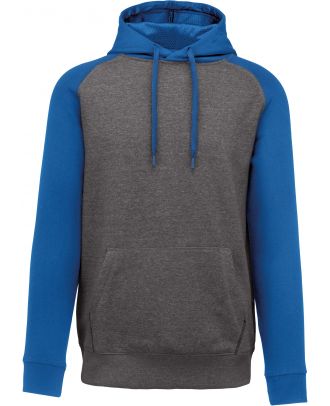 Sweat-shirt enfant bicolore capuche PA370 - Grey Heather / Sporty Royal Blue