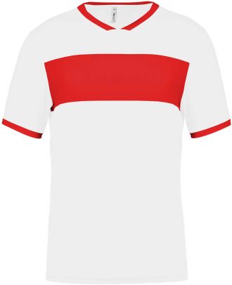 Maillot adulte polyester manches courtes PA4000 - White / Sporty Red