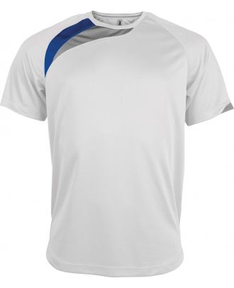 T-shirt unisexe manches courtes sport PA436 - White / Sporty Royal Blue / Storm Grey