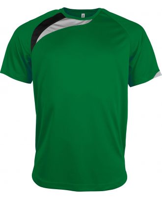 T-shirt sport enfant manches courtes PA437 - Green / Black / Storm Grey