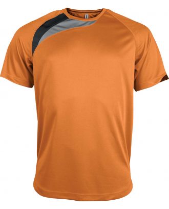 T-shirt sport enfant manches courtes PA437 - Orange / Black / Storm Grey