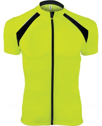 Maillot cycliste homme zippé manches courtes PA447 - Fluorescent Yellow / Black