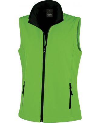 Bodywarmer Softshell Femme Printable R232F - Vivid Green / Black