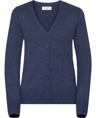 Cardigan femme col V RU715F - Denim Marl