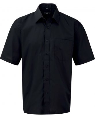 Chemise manches courtes homme Popeline Polycoton RU935M - Black