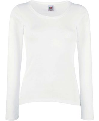 T-shirt femme manches longues Valueweight SC61404 - White de face