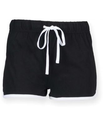 Short Femme Rétro SK069 - Black / White