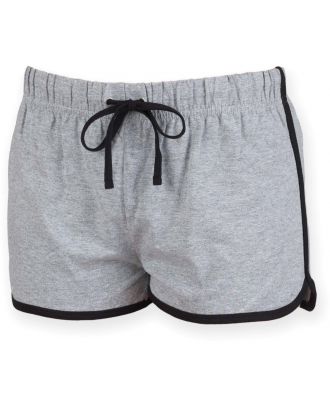 Short Femme Rétro SK069 - Heather Grey / Black