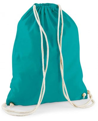 Gymsac en coton W110 - Emerald - 37 x 46 cm de dos