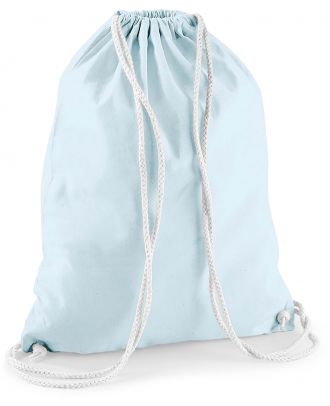 Gymsac en coton W110 - Pastel Blue / White - 37 x 46 cm de dos