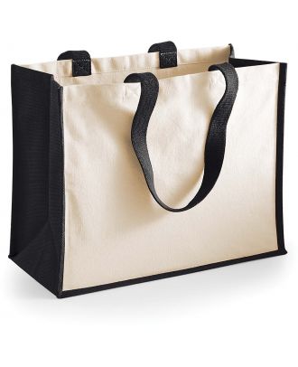 Sac cabas classique en jute W422 - Black