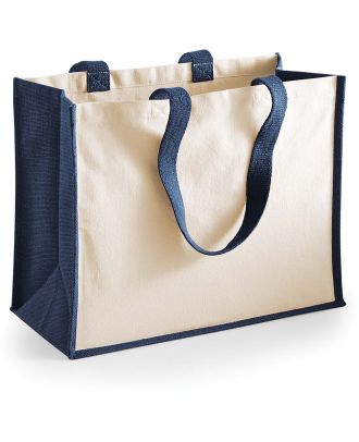 Sac cabas classique en jute W422 - Navy