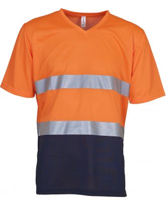 T-shirt haute visibilité HVJ910 - Hi Vis Orange / Navy