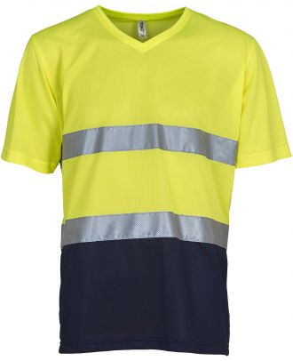 T-shirt haute visibilité HVJ910 - Hi Vis Yellow / Navy