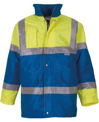 Veste imperméable haute visibilité YHVP303 - Hi Vis Yellow / Royal Blue